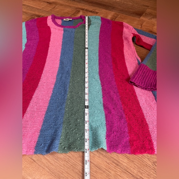Show Me Your Mumu striped bonfire sweater MEDIUM colorful distressed boho beachy - Picture 8 of 12